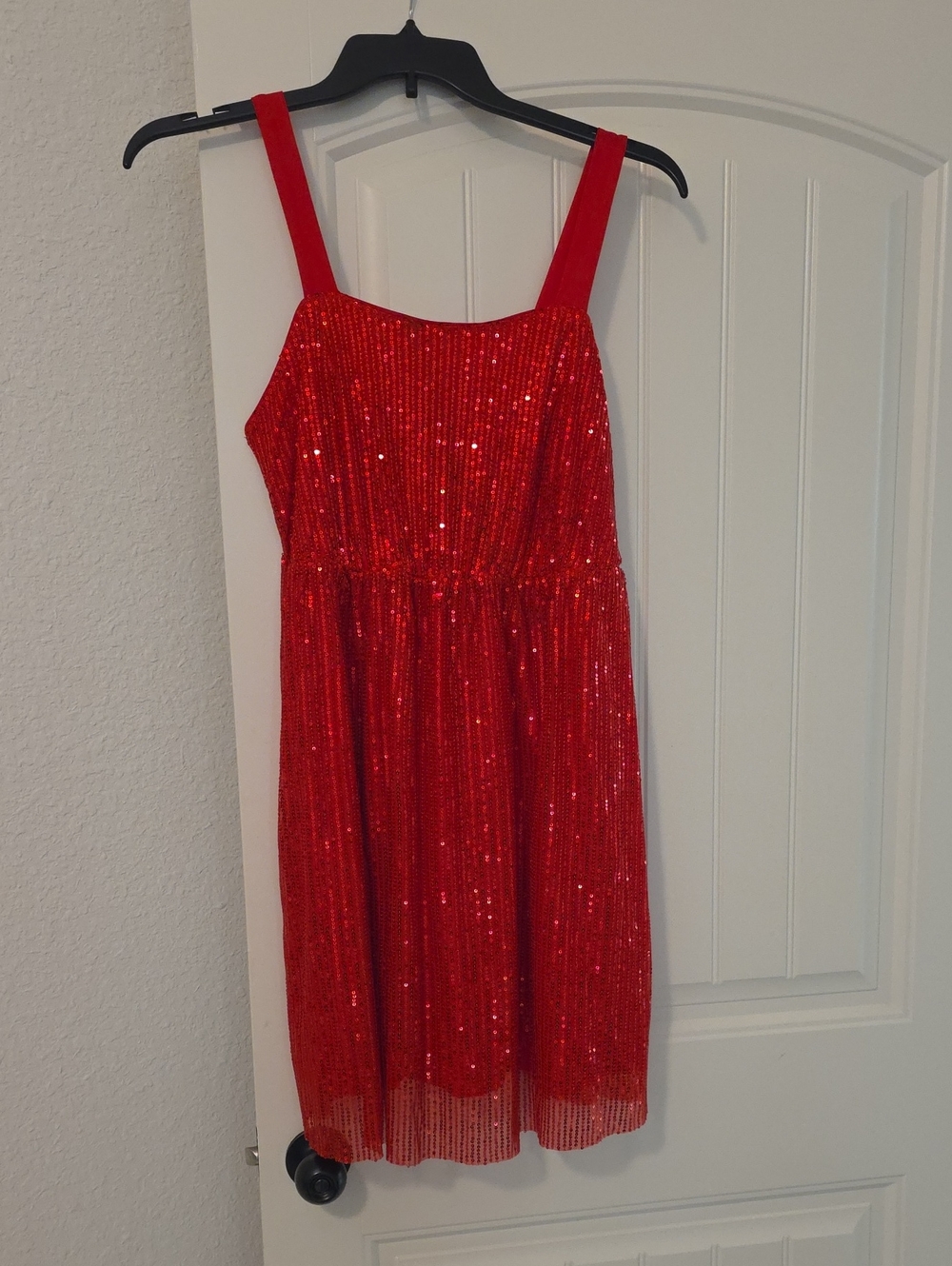 SHEIN Red Sequin Strap Dress for Women